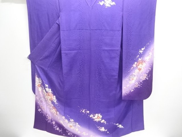 JAPANESE KIMONO / ANTIQUE FURISODE / SILK / EMBROIDERY / SAKURA